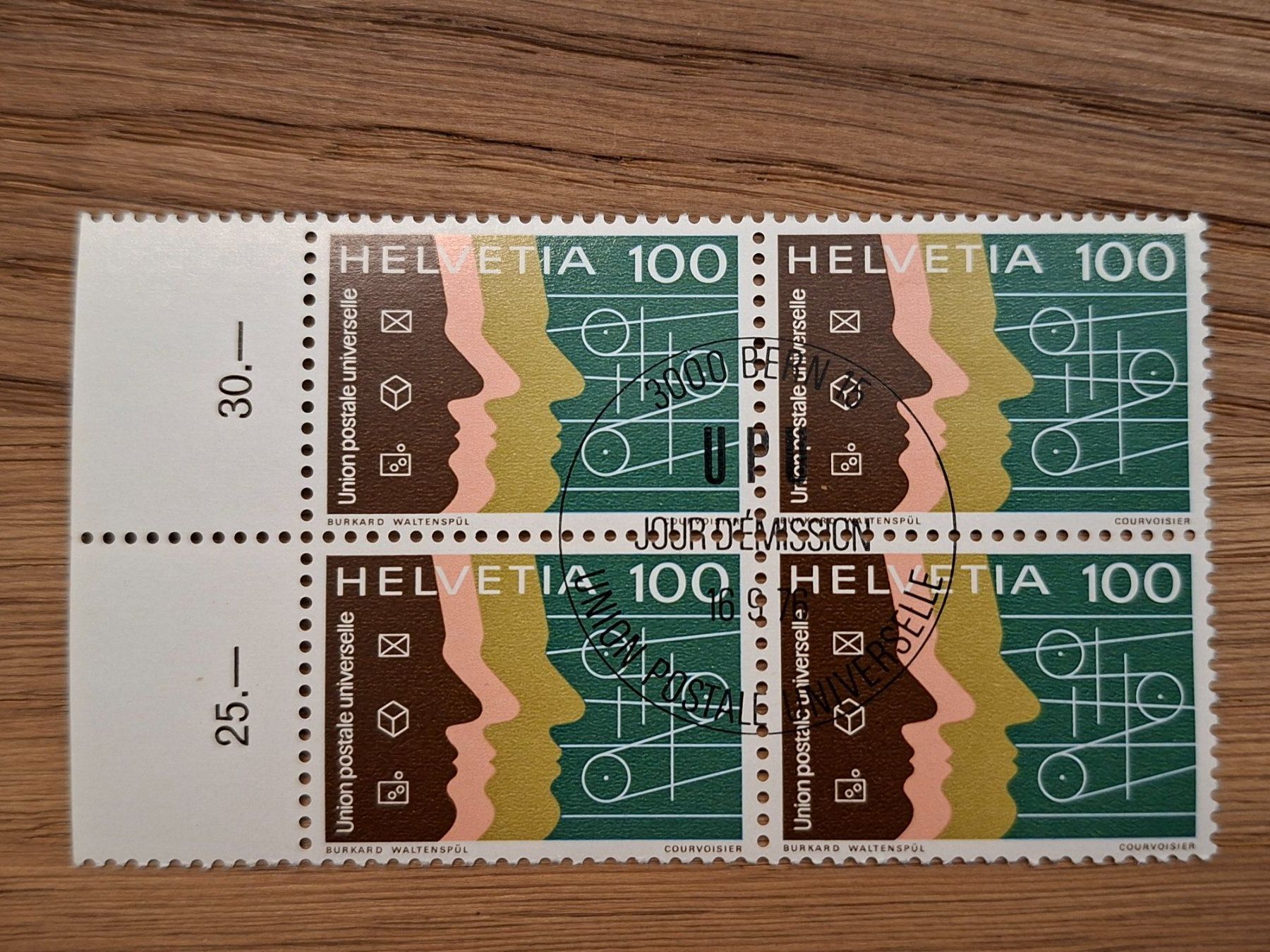 Alle Briefmarken: Dienstmarken: 4er Blocks: UPU – Neu (gemäss Beschreibung) aus Hinterkappelen von 1399 5