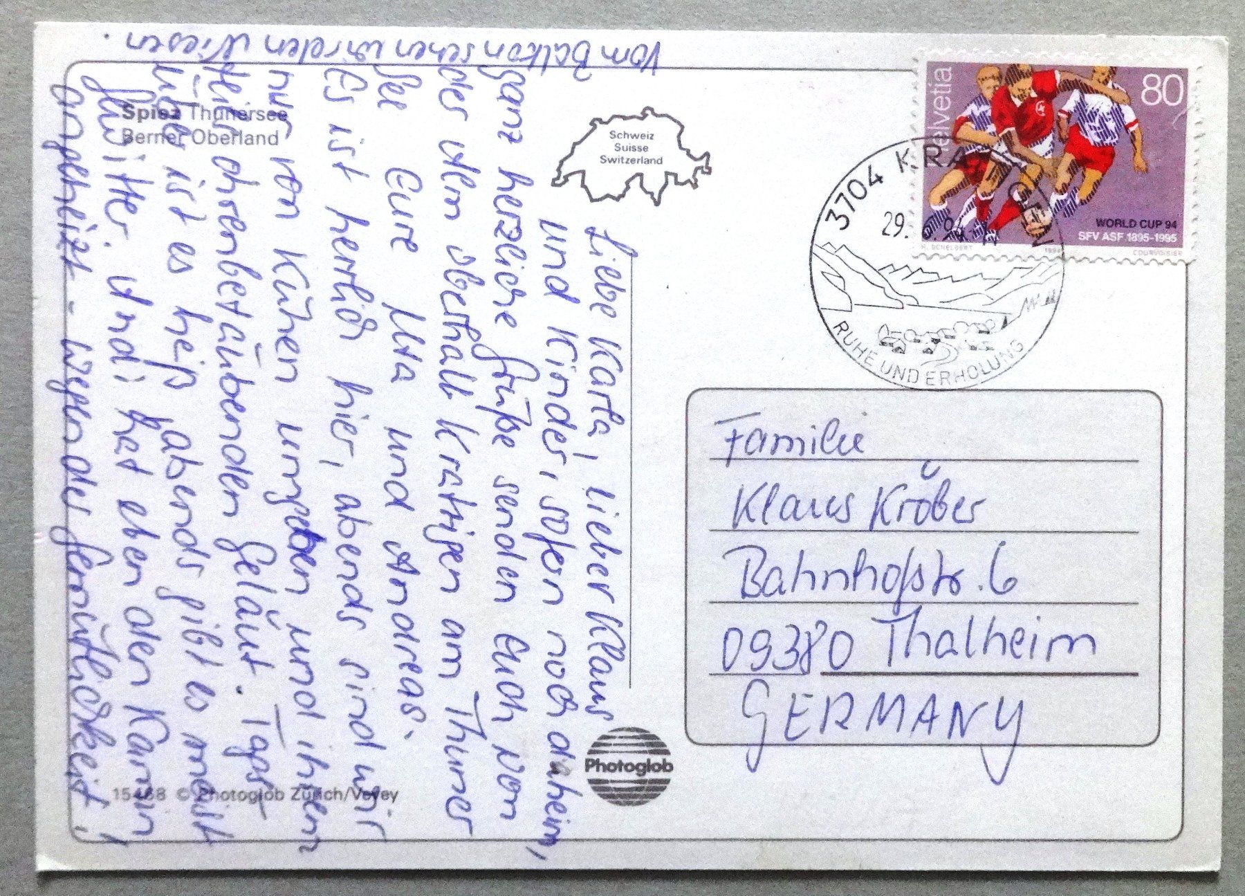Cartoline postali: Spiez, Thunersee, B.O. – Usato da Fétigny venduto da Billy2miny 1