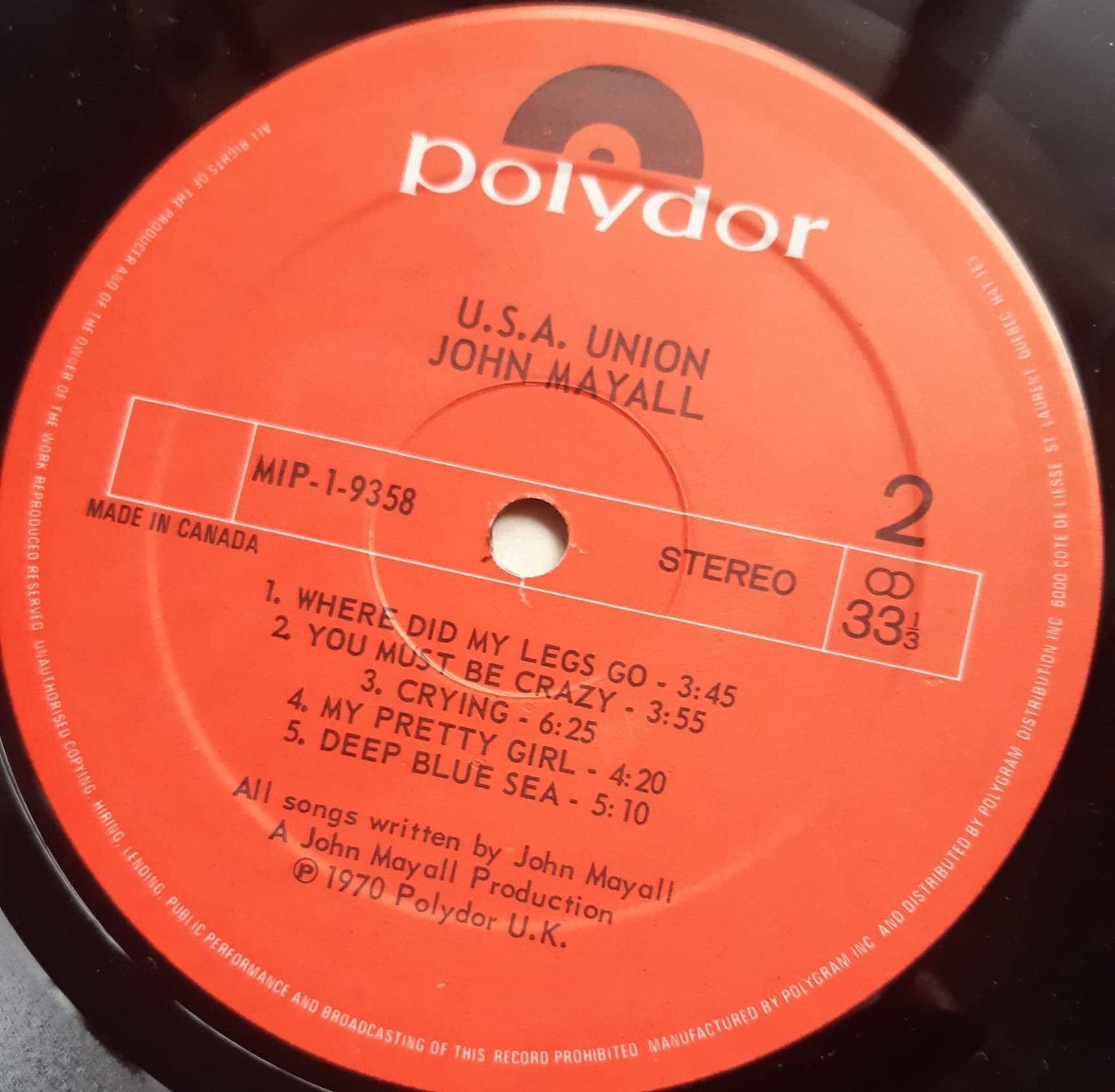 Dischi in vinile: JOHN MAYALL: USA Union POLYDOR: MPI -1-9358 – Usato da Frick venduto da kyb_yq8h 3
