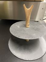 Etagere Schiefer Holz 2-stöckig Servierplatte