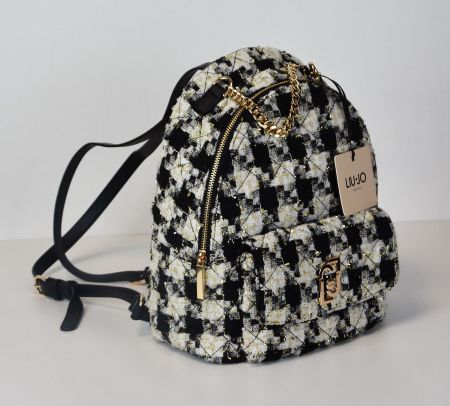 LIU JO Tasche Rucksack Schultertasche/schwarz weiss/30x24x12