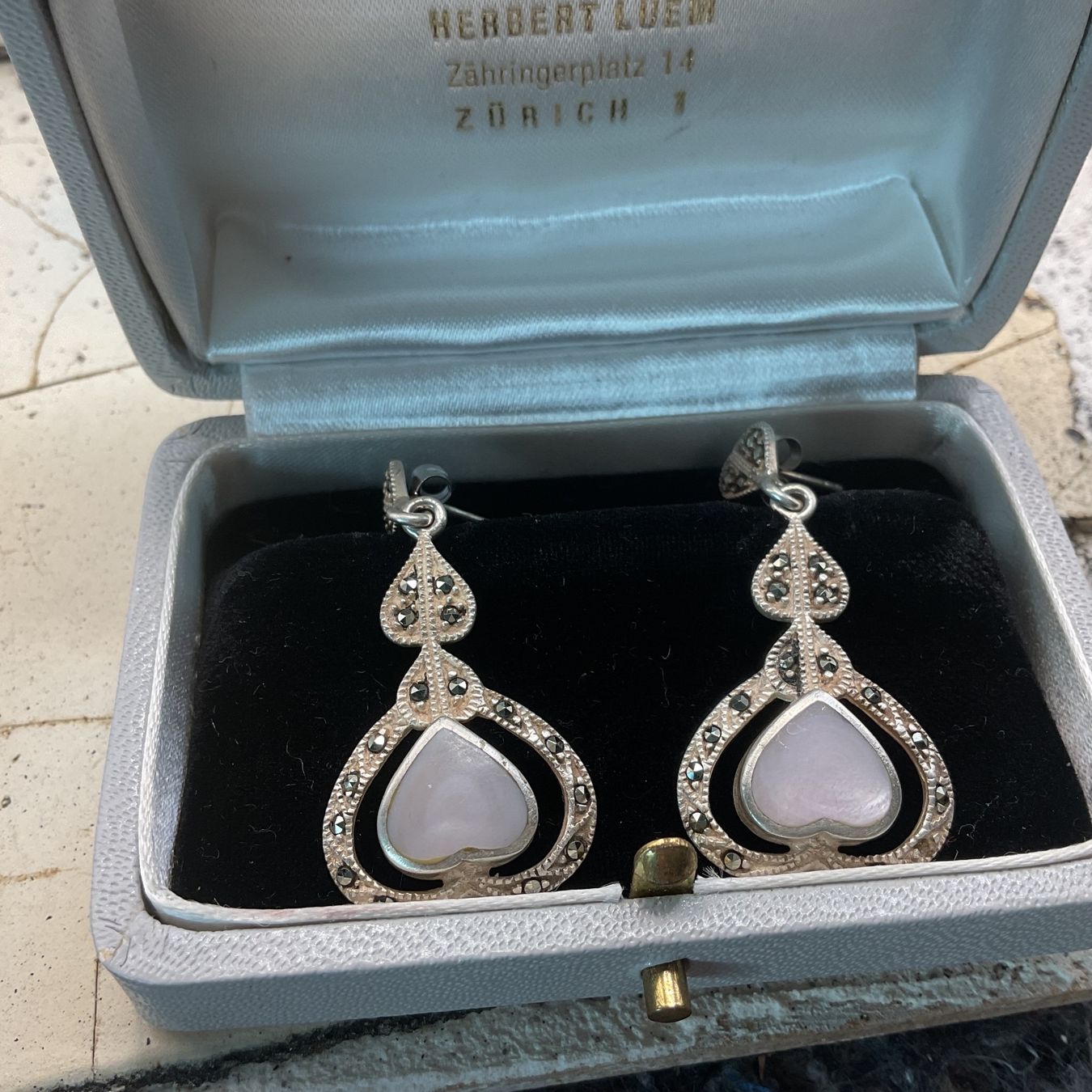 Ohrringe & -stecker: Vintage Ohrstecker, Sterlingsilber mit Perlmutt – Gebraucht aus luzern von Alpendorf1 4