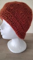 Strickmütze Alpaka Wolle Mix rost gefüttert NEU