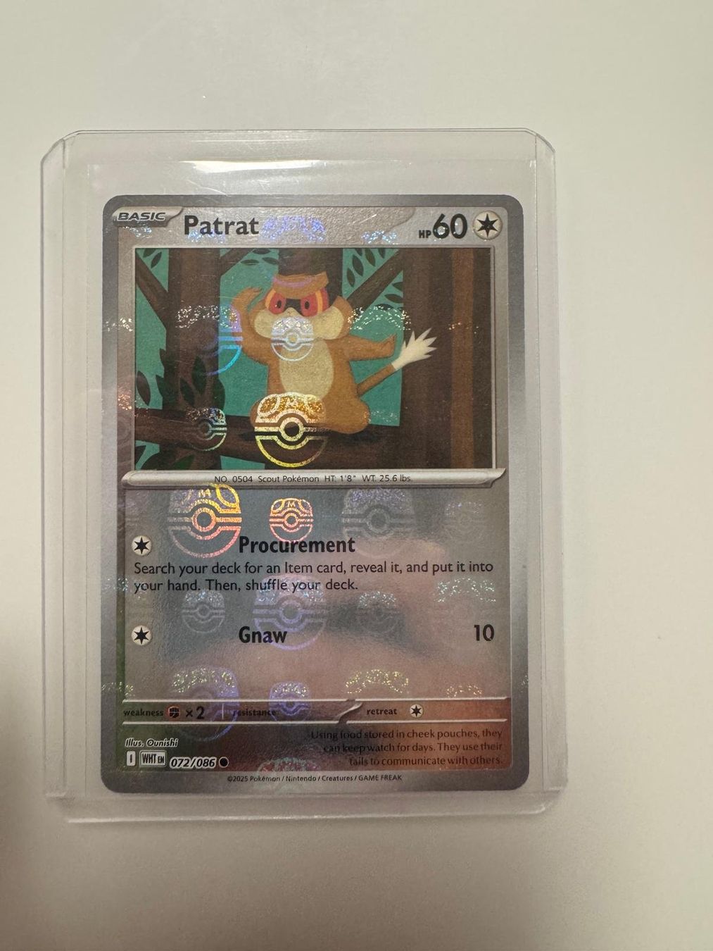 Pokémon Carte collezionabili: Patrat | Reverse Holo Masterball | WHT 072/086 | EN – Usato da Spreitenbach venduto da Snacky96