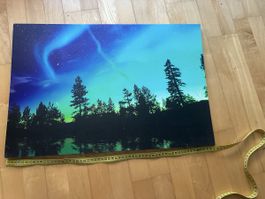 Leuchtbild Nordlichter mit Batteriebetrieb