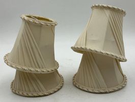 4x Vintage Lampenschirme Stoff beige gedreht ø 12cm