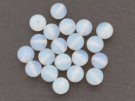 20 Runde Opalweisse Glasperlen 10mm, Schmuckzubehör