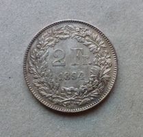 Top ++ 2.- Franken 1894, gute Erhaltung