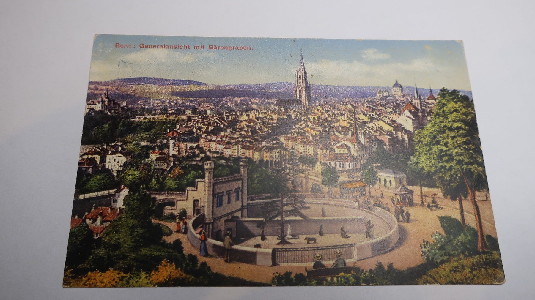 Cartoline postali: Bern Generalansicht mit Bärengraben  1914 – Usato da Cormoret venduto da Pascalll2001 1