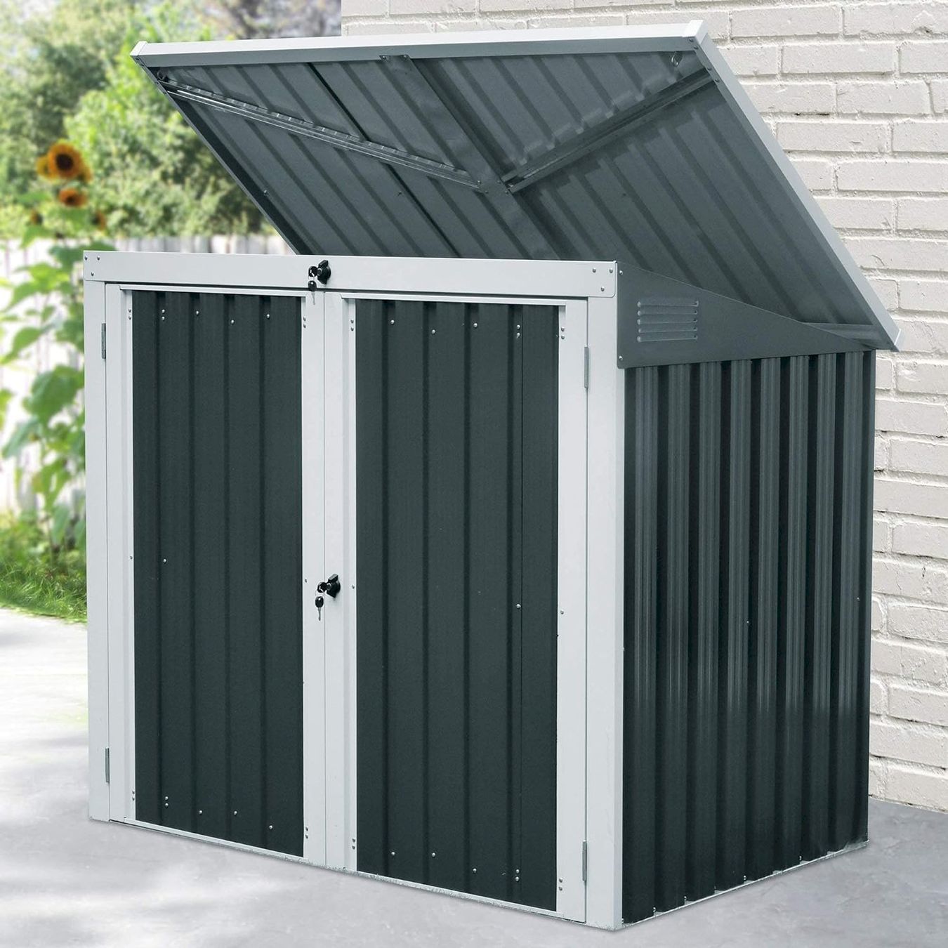Casette da giardino & serre: Gartenschrank (158x101x134cm) Anthrazit – Nuovo e nell'imballaggio originale da Bottighofen venduto da zaap 2