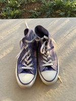 Baskets montantes Converse violettes état acceptable
