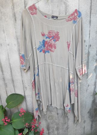 Kurzes Kleid Long Tunika La Bass Lagenlook, Gr. 50