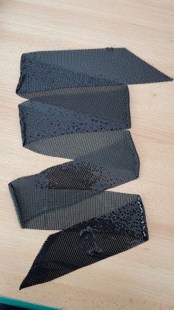 Gürtel Kravatte 130x8cm/NP160CHF Metall Schwarz