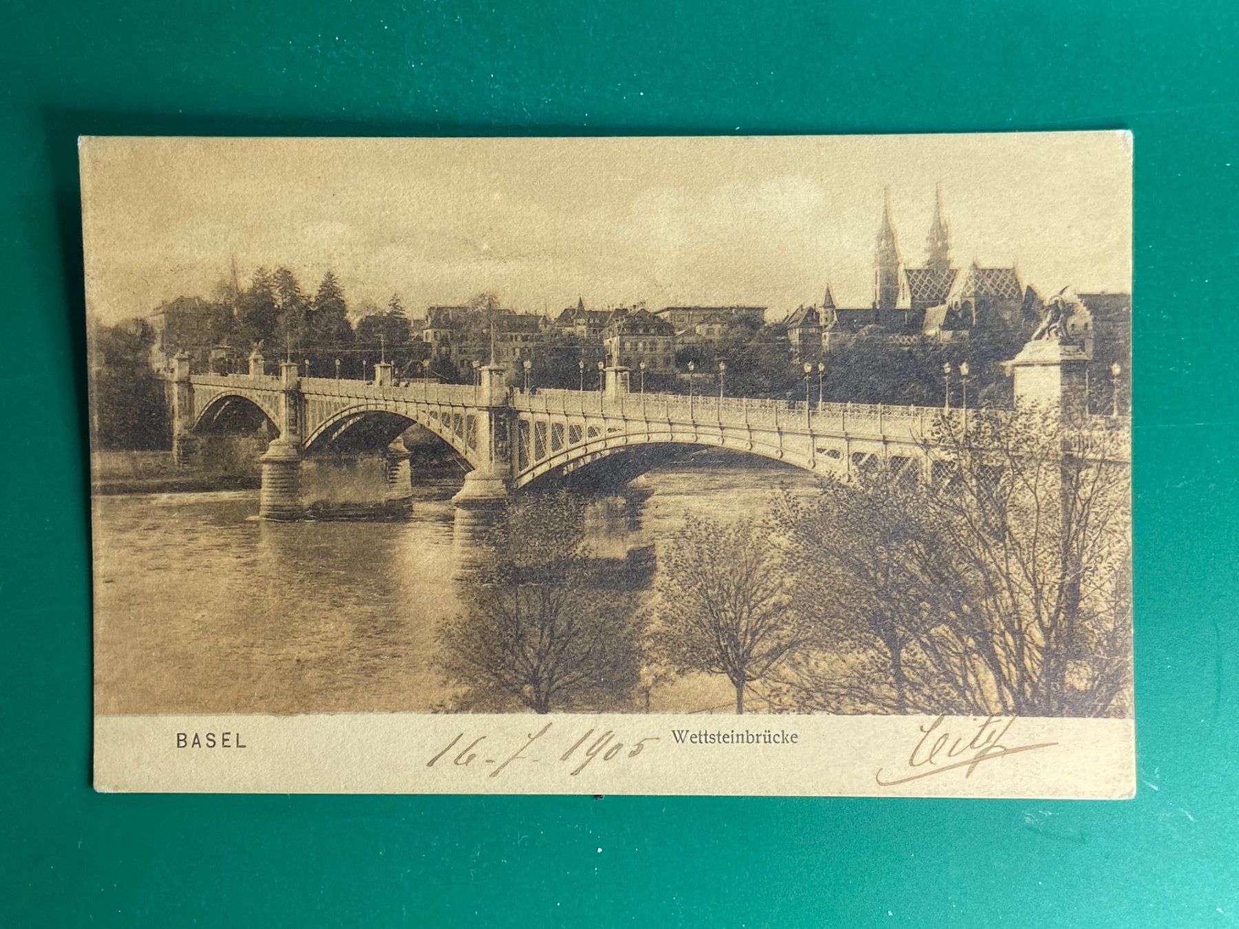 Cartoline postali: Basel - Wettsteinbrücke – Usato da Steg VS venduto da danwer74