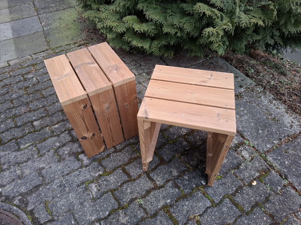 Holzhocker Gartenhocker aus Thermo Kiefer Balkon Holz Neu! | Kaufen auf ...