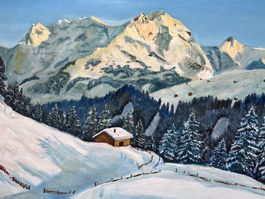 Winter bei Adelboden signiert BUCHSER 1948        (ID M449)