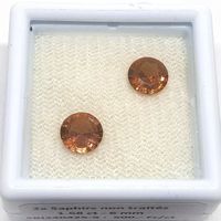 2x Saphirs orange 1.58 ct NON TRAITES - CERTIFICAT 790.- Fr