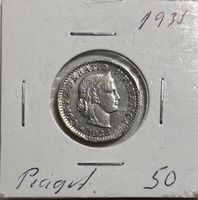 Schweiz 20 Rappen 1938 B I/II - abart, Randfehler