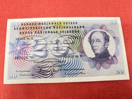 20 Franken Banknote 1973 wenig gebraucht TOP