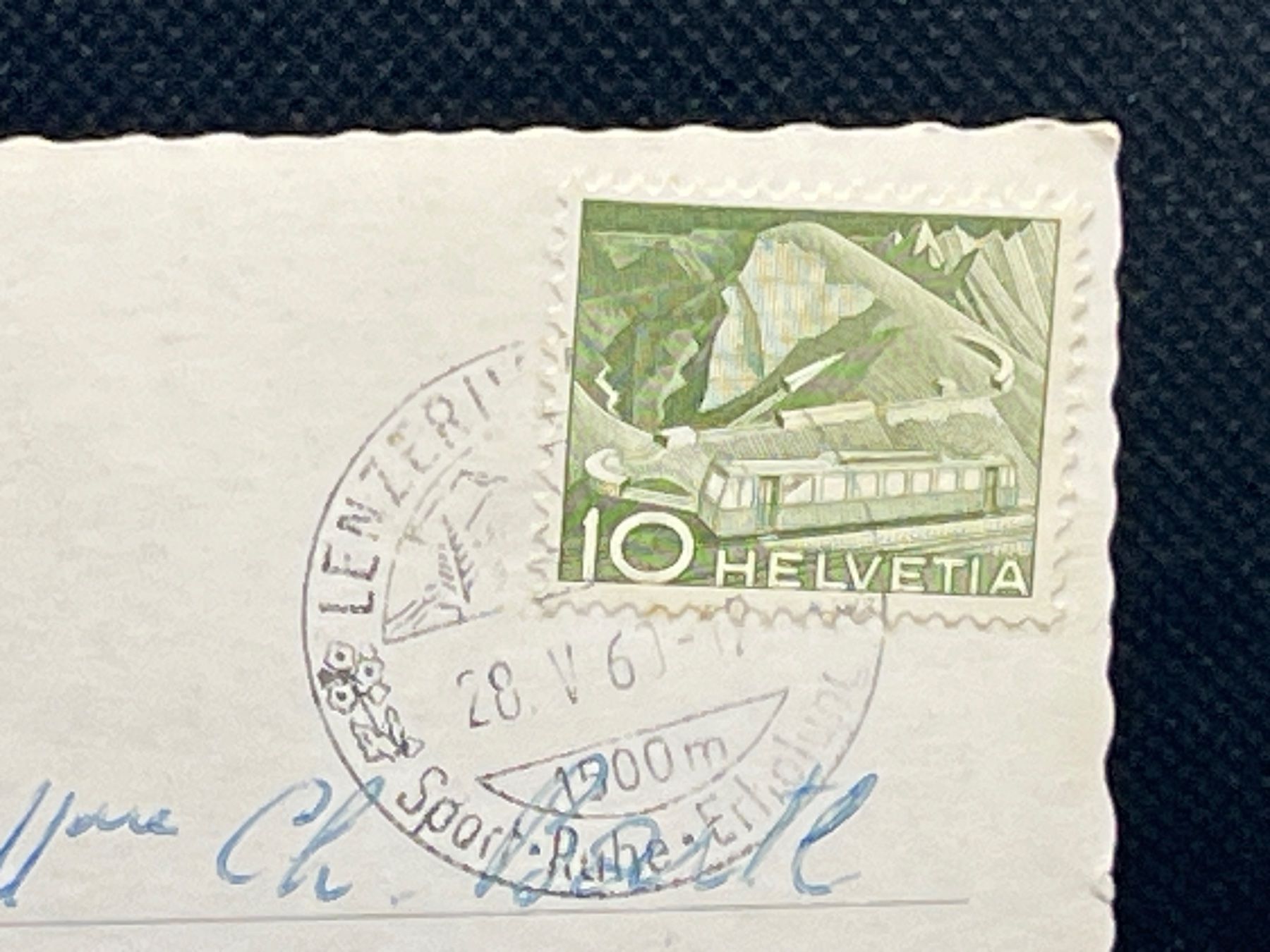 Cartoline postali: Lenzerheide, 1480m ü.M. gegen Lenzerhorn – Usato da Widnau venduto da Brusi9 1