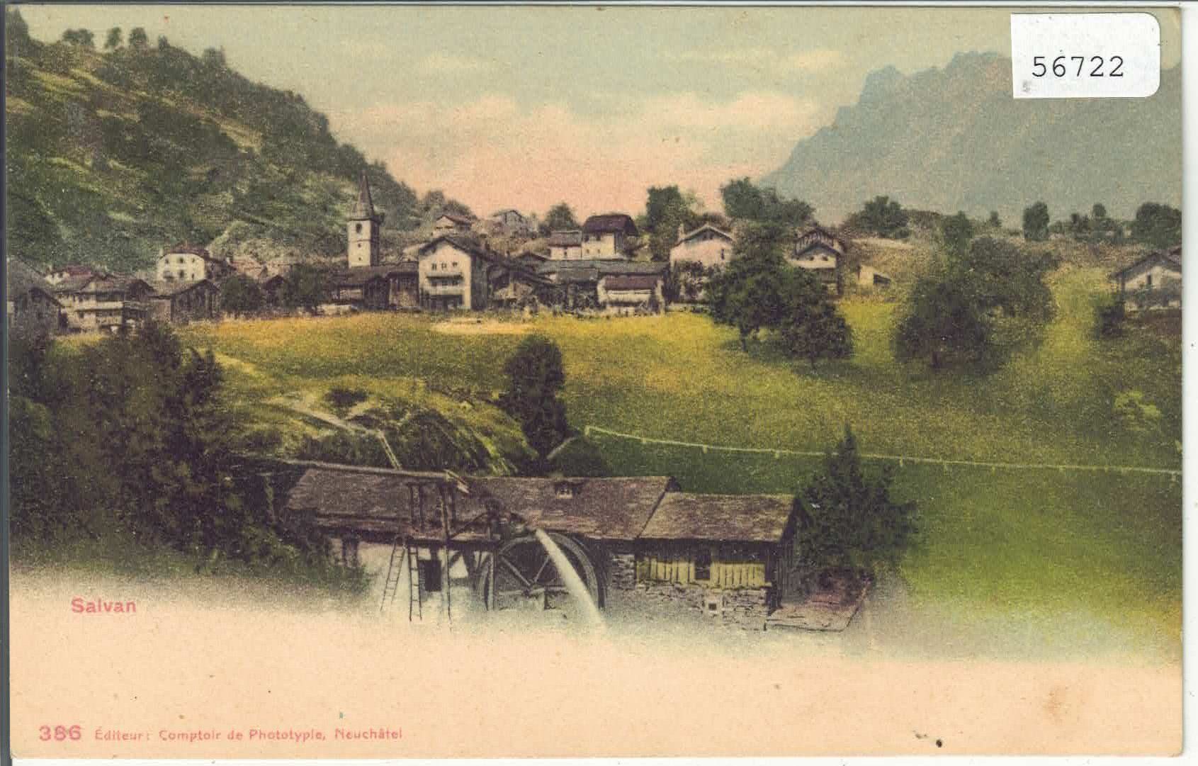 Cartoline postali: Salvan - Vue generale - coloriert – Usato da Ettingen venduto da Kartenplanet