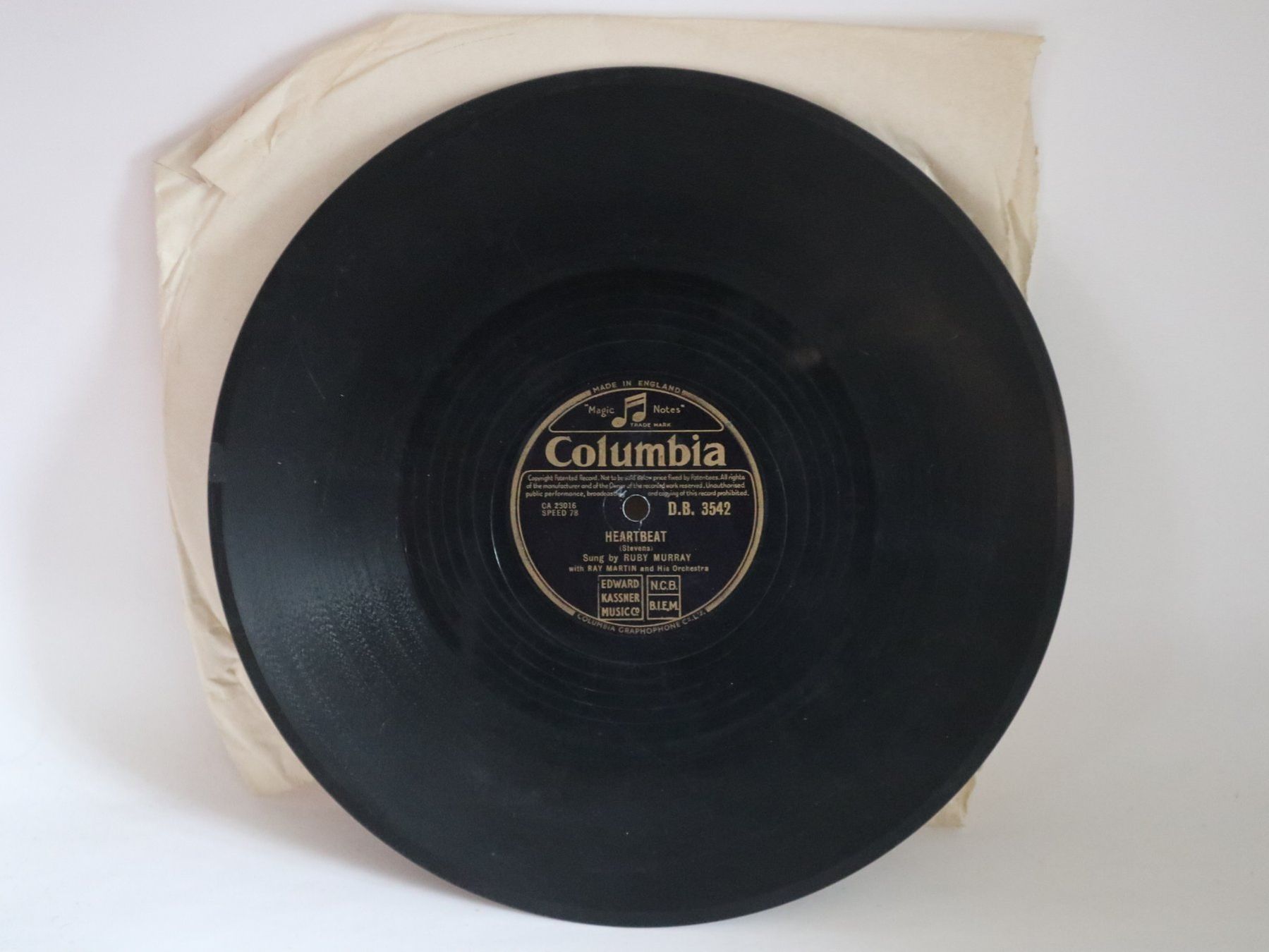 Dischi in vinile: Schellack Ruby Murray Ray Martin Heartbeat – Usato da Eschenbach SG venduto da Astalavista 1