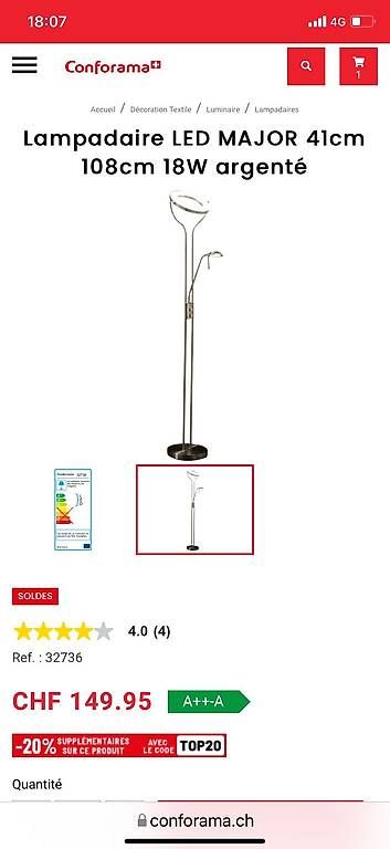 Lampade: Lampadaire LED Major – Usato da Sonceboz-Sombeval venduto da ROXY06 1