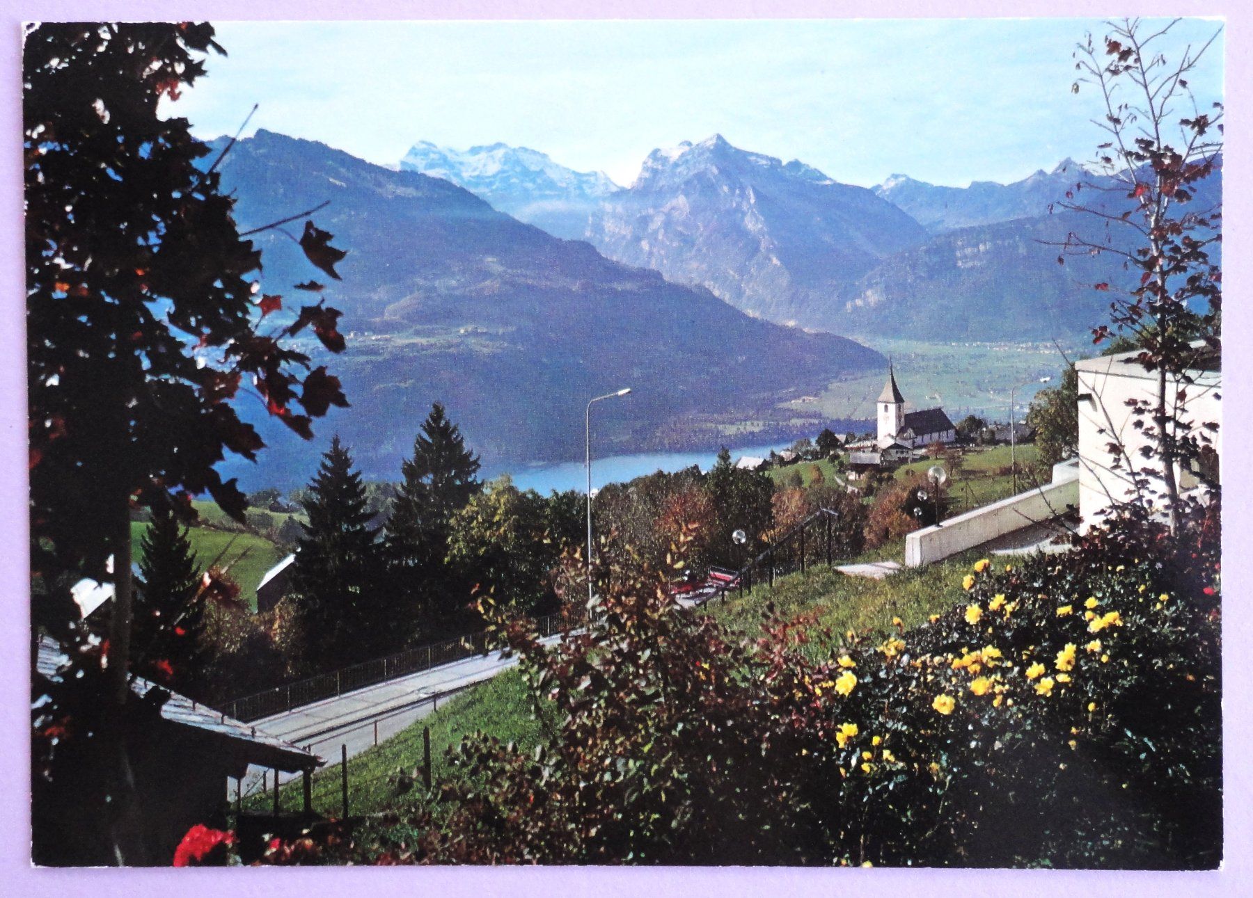 Ansichtskarten: Kurort Amden 1000 m ü.M. mit Walensee – Gebraucht aus Fétigny von Billy2miny
