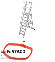 neue Krause Alu-Stufen-Stehleiter, grosser Standplattform