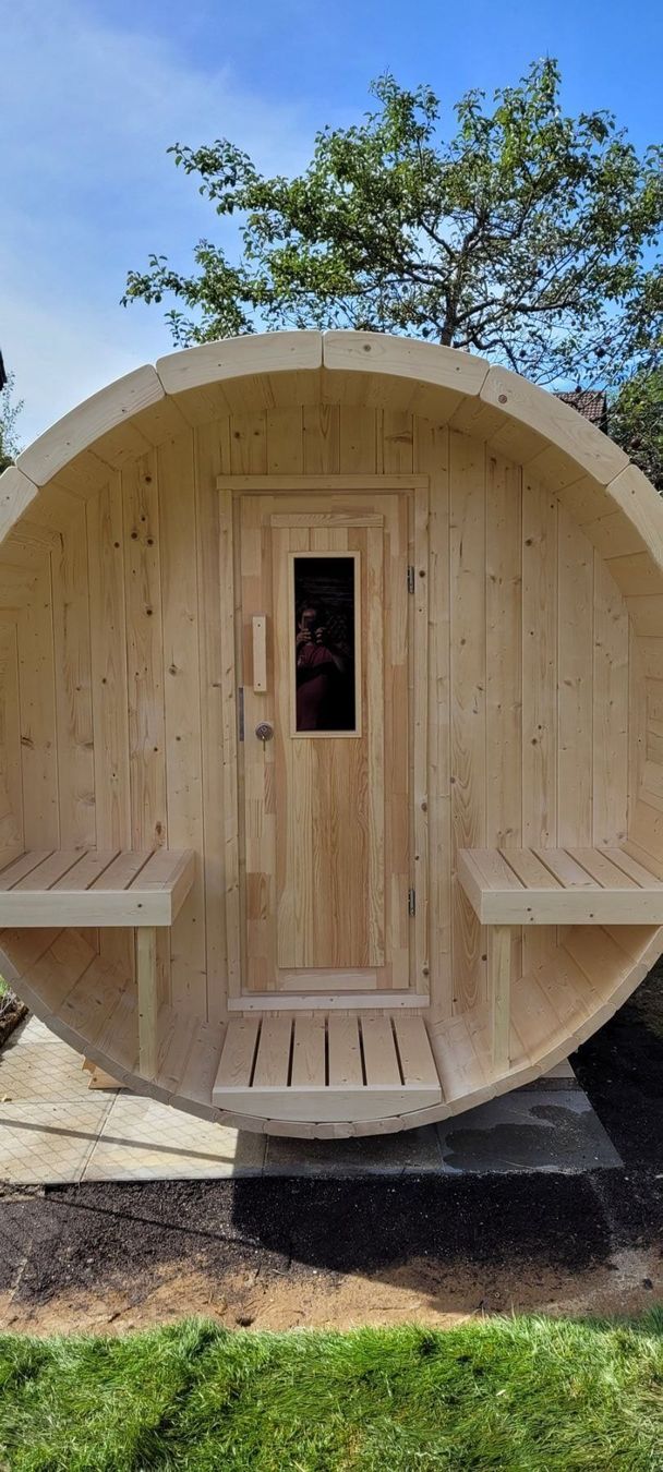 Sauna & Accessori: Fass-Sauna mit Vorraum 4Meter lang – Nuovo e nell'imballaggio originale da Diepflingen venduto da Der_billige_max 3