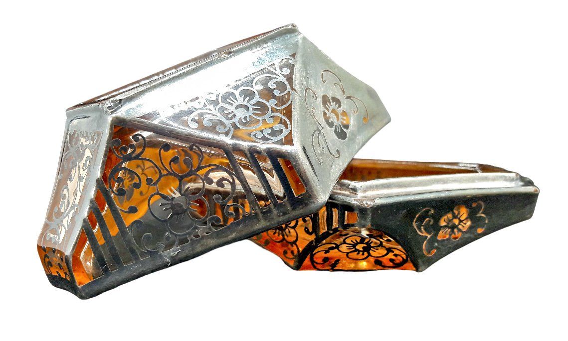 Barattoli: Art Deco Silver Overlay Silberauflage Dose argent boîte – Usato da Tavannes venduto da Brocashop 9