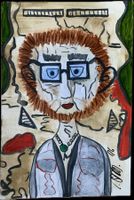 Serie Faces No 7/12 Dany - Outsider Art - Aquarell - Karte