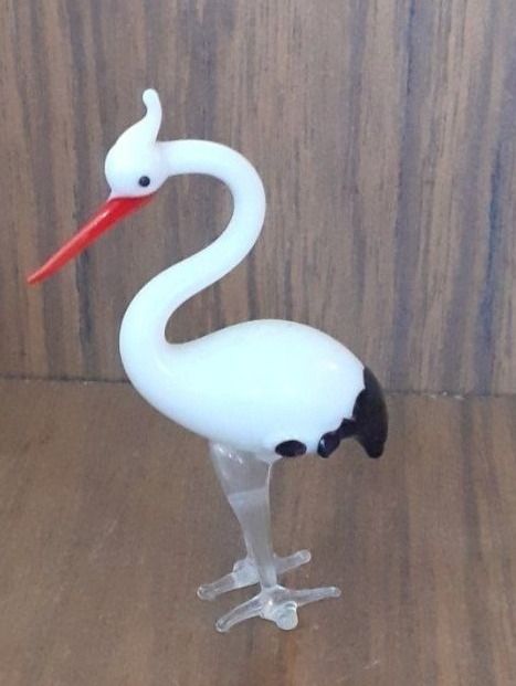 Murano Figuren: Figur Storch Glas Murano antik – Gebraucht aus Mörschwil von antiksalon 7
