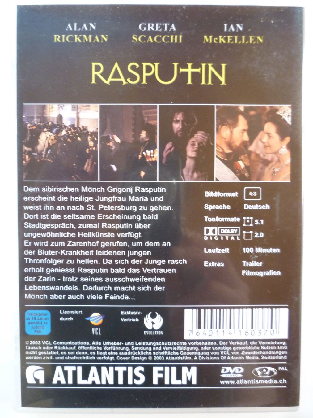 Alle DVDs: Rasputin (1996) mit Alan Rickman, Jan McKellen – Gebraucht aus Münchenstein von  1