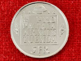 5 Franken Gedenkmünze 1936 Wehranleihe  TOP