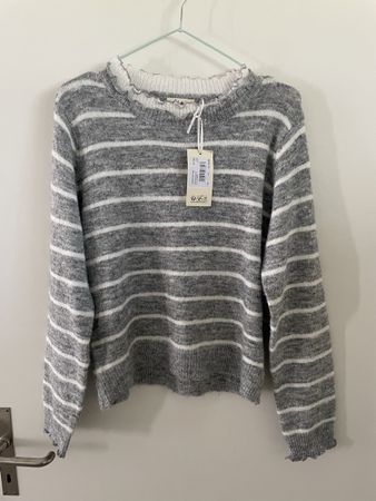 Pullover Lili Lala Gabrielle gestreift grau neu mit Etikett