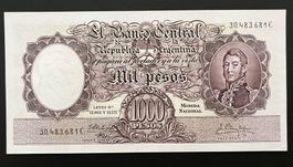 Argentinien 1000 Pesos 1954-1964 Bankfrisch
