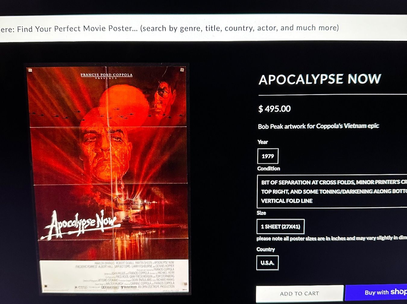 Poster & Bilder: Original Filmplakat Apocalypse Now – Gebraucht aus Münchwilen TG von Mercurius63 8