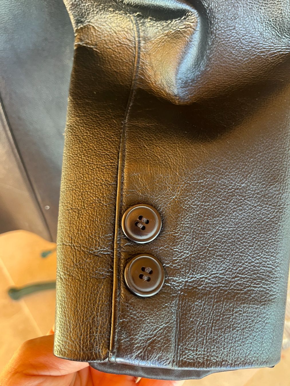 Cappotti: Manteau en cuir noir taille 36 – Usato da Seiry venduto da vanille08 3