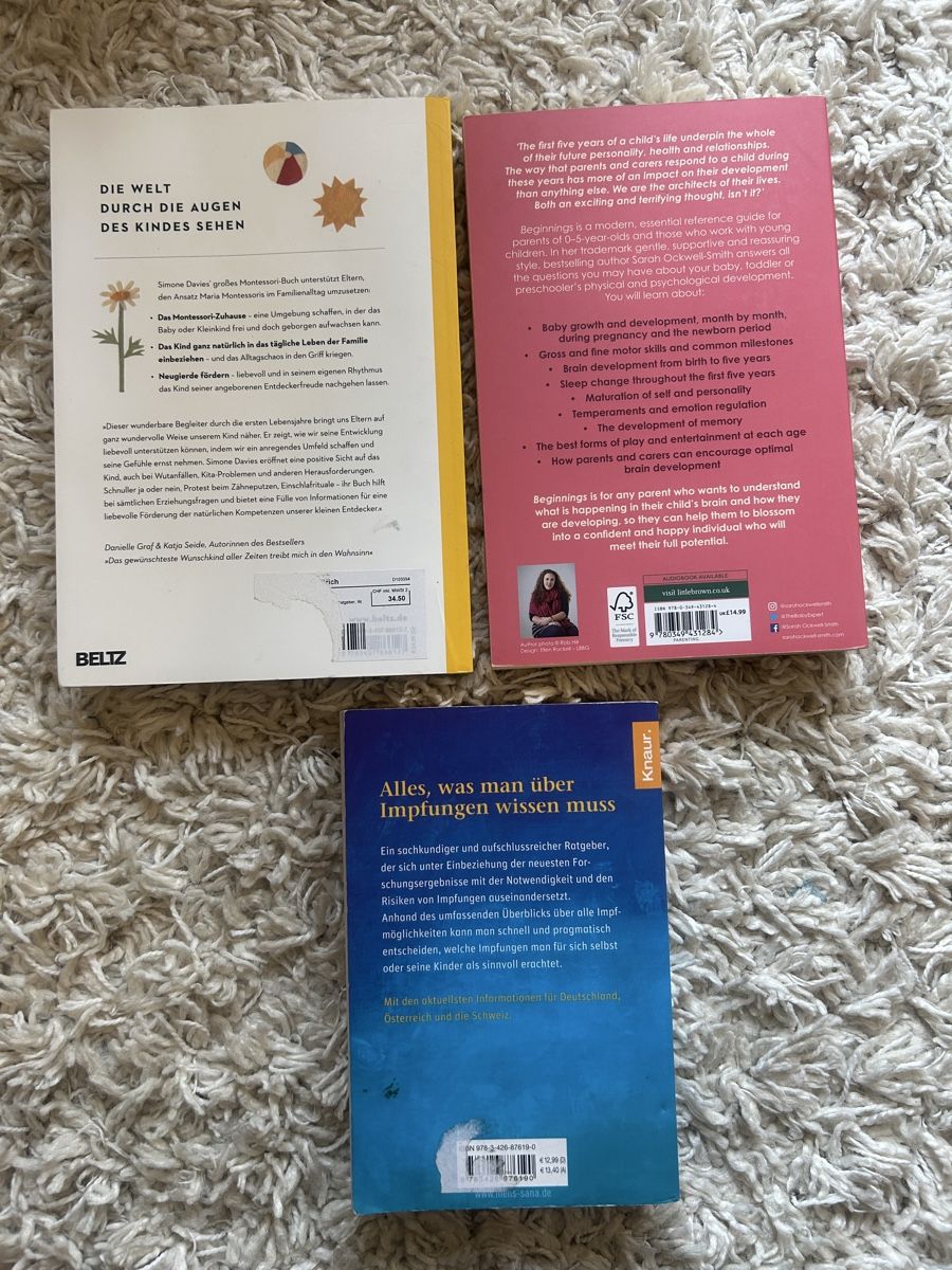 Libri: 3x Elternratgeber: Montessori, Beginnings, Impfen – Usato da Zürich venduto da Seraphine_1302 1