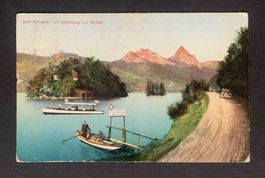 AK Insel Schwanau mit Gesslerburg und Mythen gelaufen