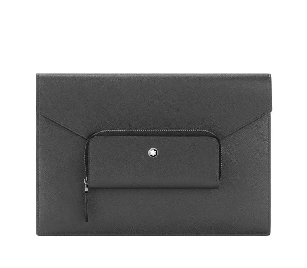 Montblanc Borse: Montblanc Textured-Leather Pouch Grau Neu – Nuovo e nell'imballaggio originale da Küsnacht ZH venduto da LuxuryBroker
