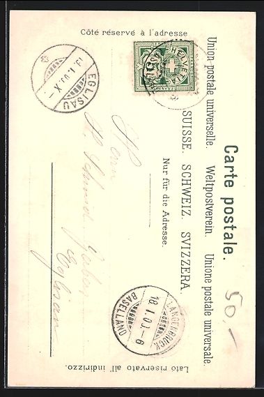 Cartoline postali: Litho Basel, Partie an der Wettsteinbr – Usato da Berlin venduto da bartko-reher 1