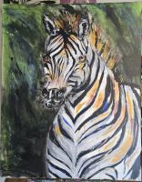 Acrylgemälde Zebra auf Leinwand handgemalt Unikat neu