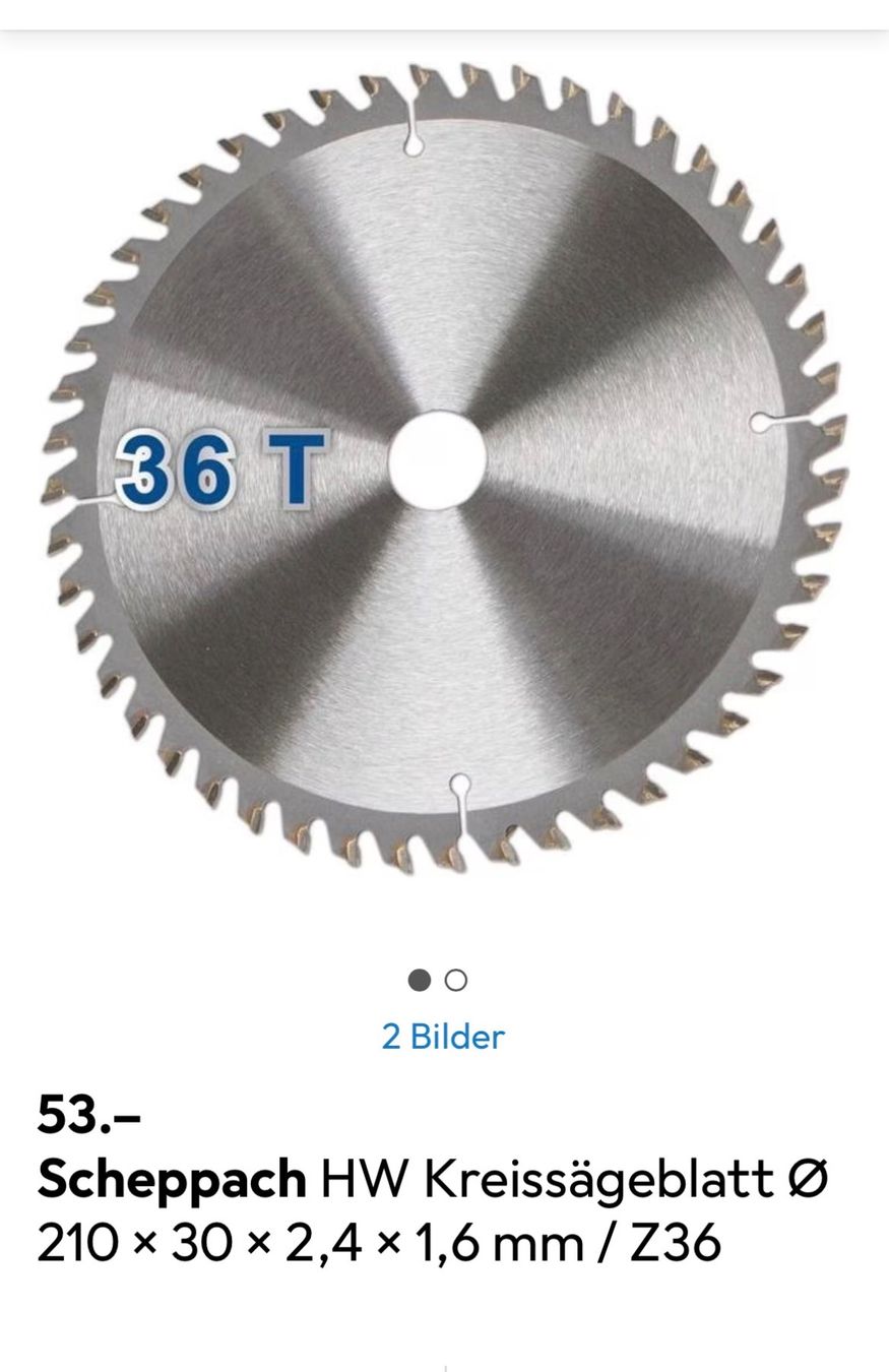 Scheppach Seghe: Scheppach Ferrex Einhell HS 80 Sägeblatt 24T 210 und Zubehör – Usato da Hittnau venduto da Oracel 6