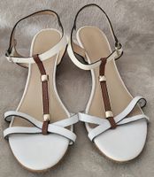 Damensandalen, Minelli, weiss, Grösse 40, Keilabsatz