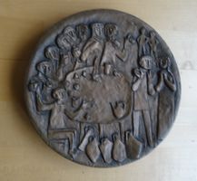 Schale "Abendmahl"",  Bronze Egino Weinert (1920 - 2012)