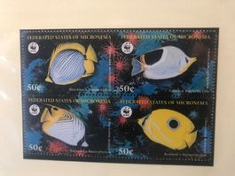 Mikronesien 1997 WWF Satz 4er-Block Gauklerfisch postfrisch
