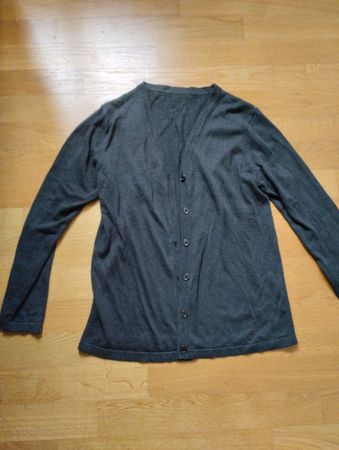 Grey Cardigan Cotton Viscose Blend Button Down Sweater