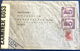 1942 Uruguay Flugpost  Zensurbrief - Montevideo Rheinfelden